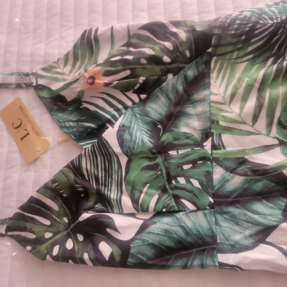 Tropical Leaf Print Dress